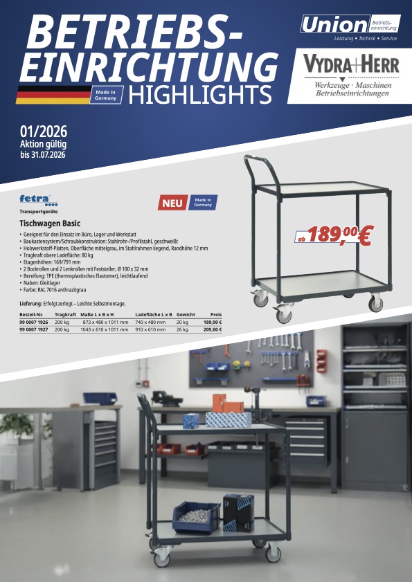 Union Highlights Betriebseinrichtung
